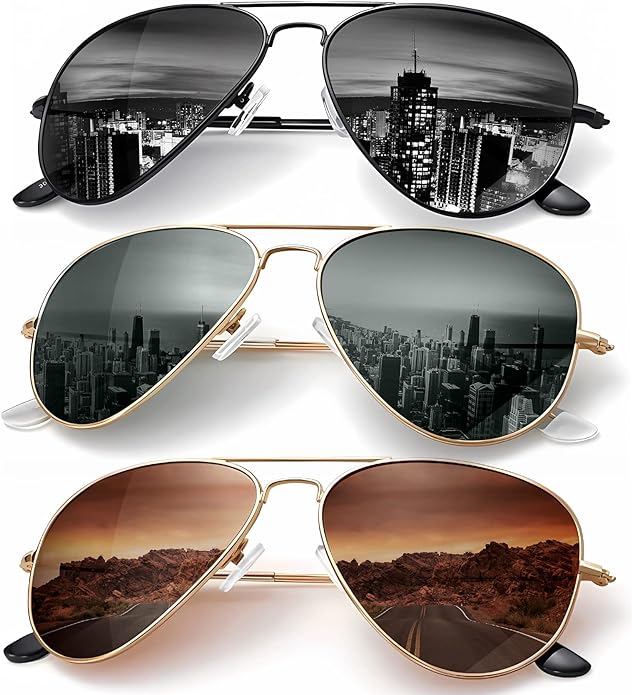 KALIYADI Classic Aviator Sunglasses for Men Women Driving Sun glasses Polarized Lens UV Blocking